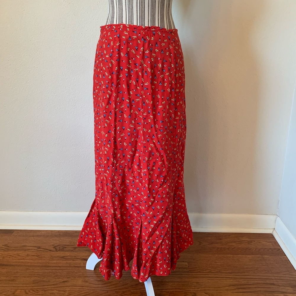 Vintage Monterey Bay Red Skirts Indian western TeePees Woman’s M